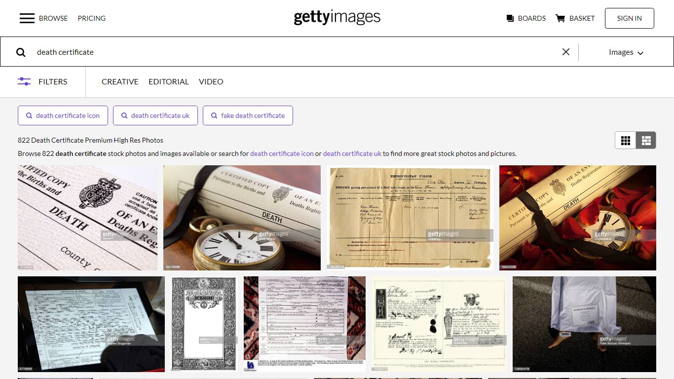 814 Death Certificate Premium High Res Photos - Getty Images